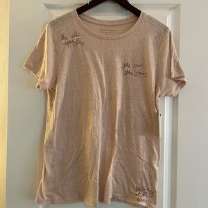 Lucky Brand Light Pink Embroidered Tee